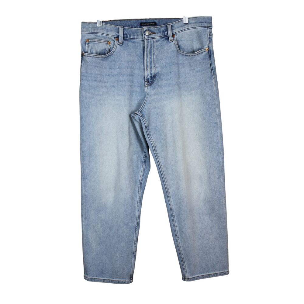 Lucky Brand Light Blue Denim Taper High Rise Relax Fit Casual Hippie Comfy Jeans